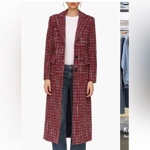 Avec Les Filles. Single breasted tweed maxi coat. Sz Sm